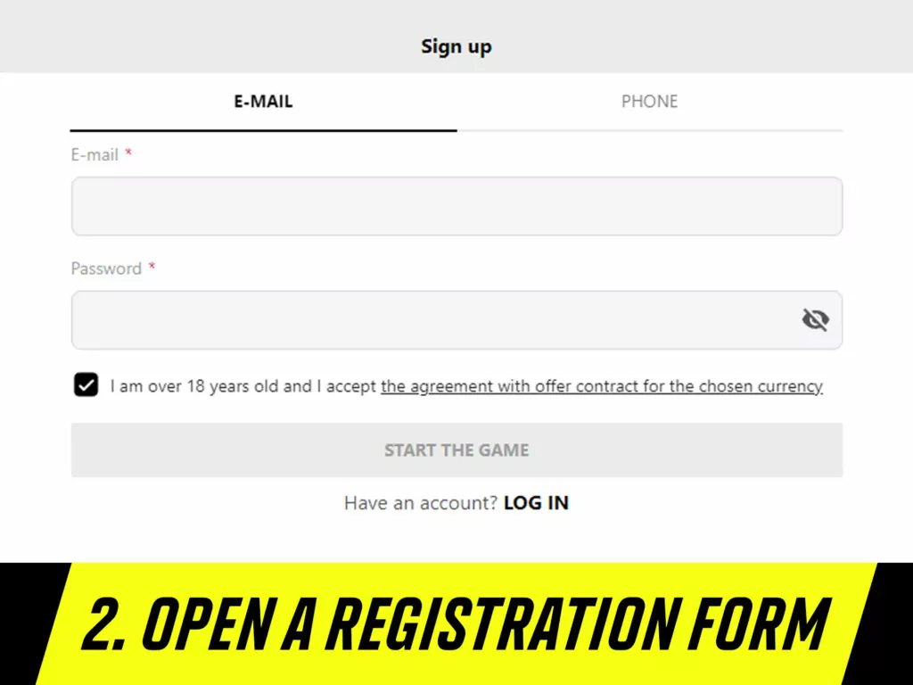 Open a Registration Form